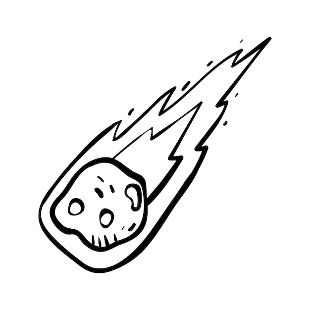 Falling comet cartoon icon illustration