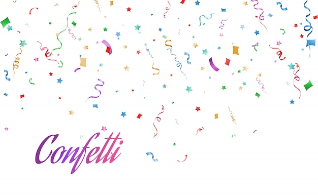    falling confetti on a transparent background.