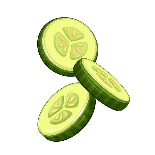 Vector falling cucumber slice