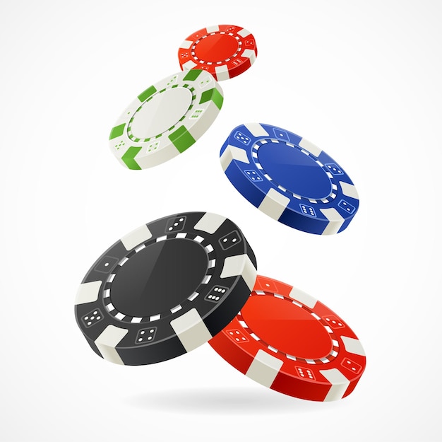 Falling down over Gambling Poker Chips