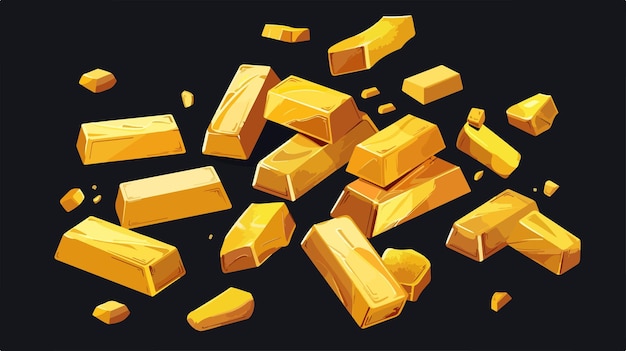 Vector falling gold bars valuables and precious metal