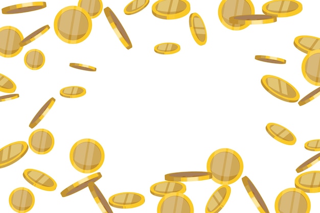 Falling gold coins money