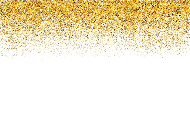 Falling Gold confetti border isolated on white Golden dots dust vector background Gold glitter texture effect Easy to edit template