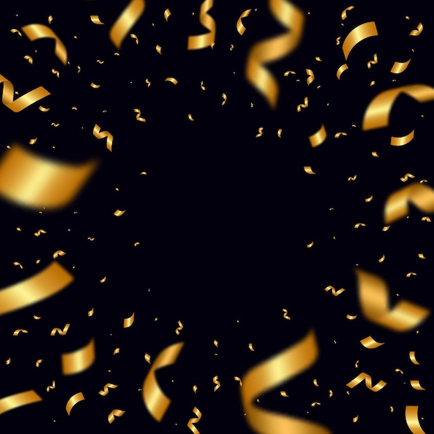 Falling shiny golden confetti background