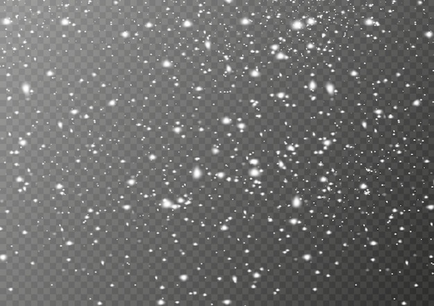 Falling snow flakes Heavy snowfall snowflakes Magic Christmas eve blizzard Winter background Vector