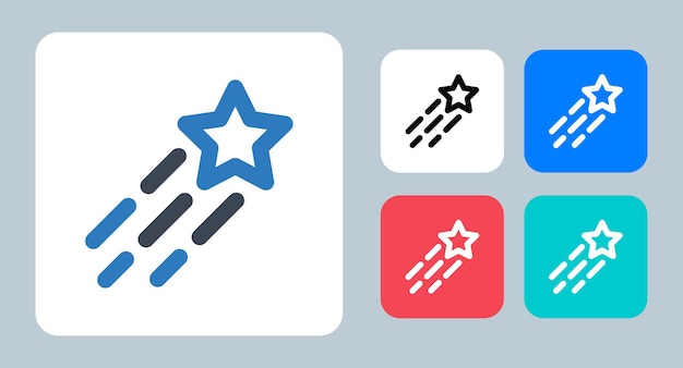 Falling Star icon vector illustration line outline icons