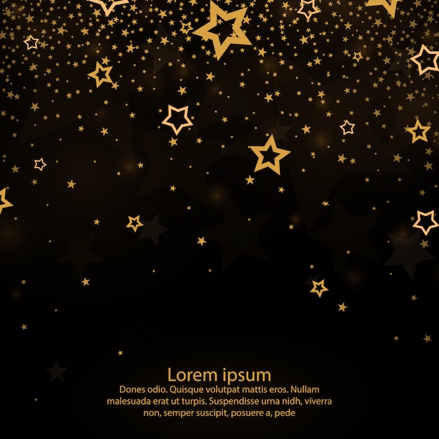 Falling stars. Light Curtain. Golden dust, confetti.