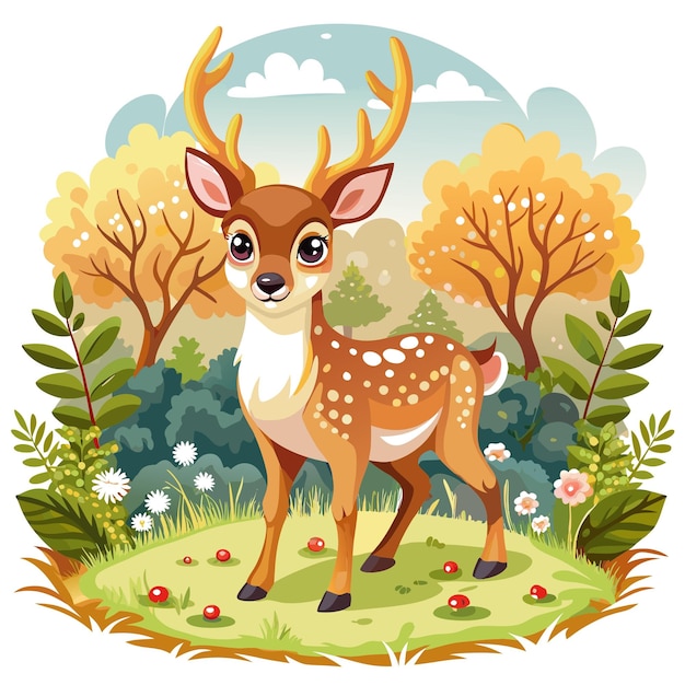 Fallow Deer lost smiles ocean vector