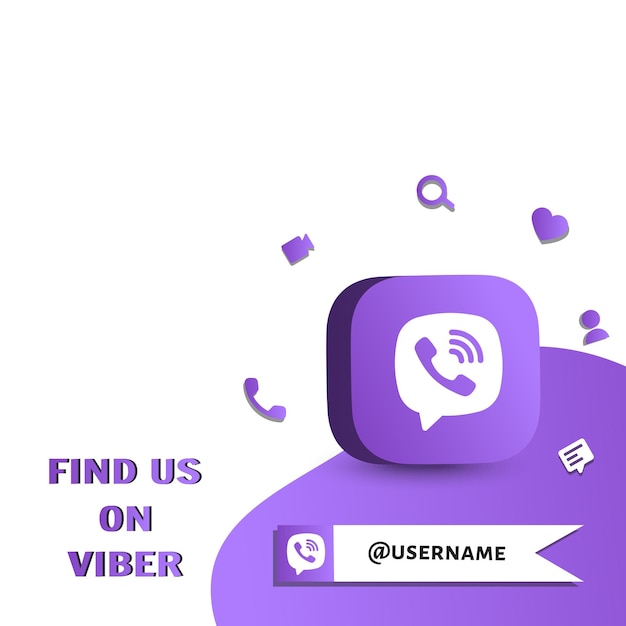 Fallow us on viber in vector illustration