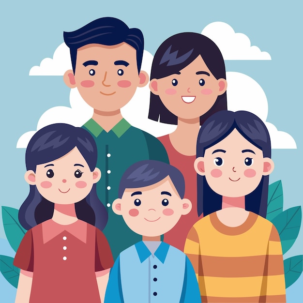 Families Colorful Vector Design