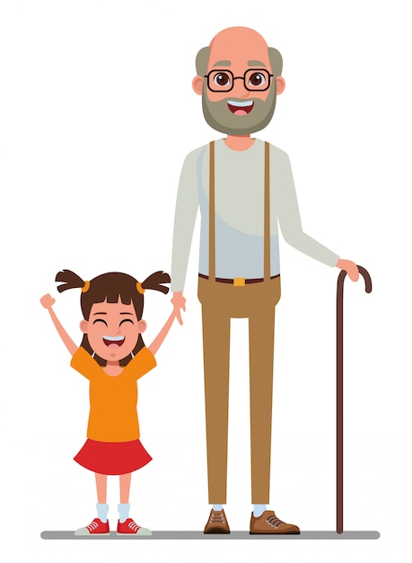 Family avatar cartoon character portrait