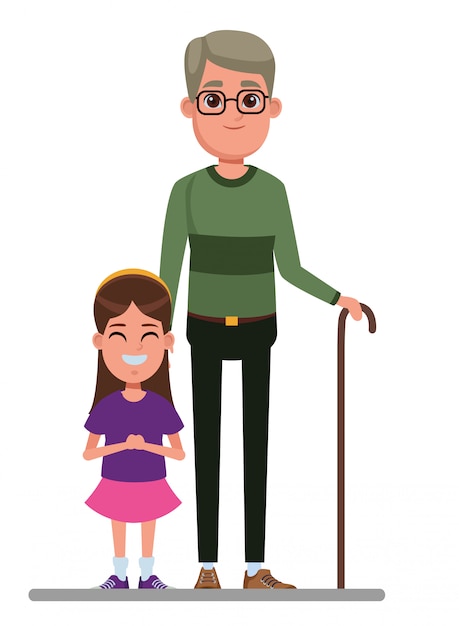 Family avatar cartoon character portrait