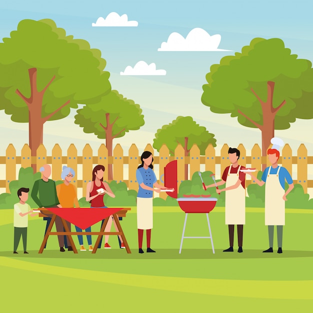 Family barbecue picnic