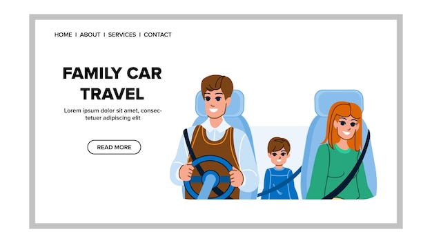 Family car travel vector