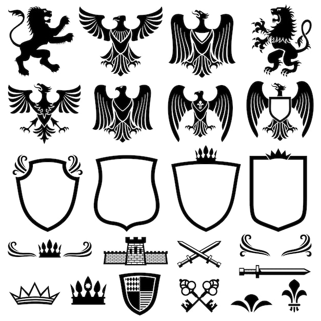 Family coat of arms vector elements 