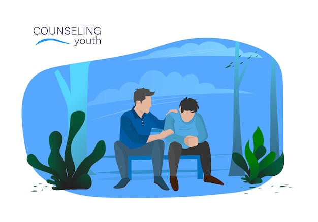 Family Counseling A father is introducing his sons lifestyle accepting frustrations And build up strength