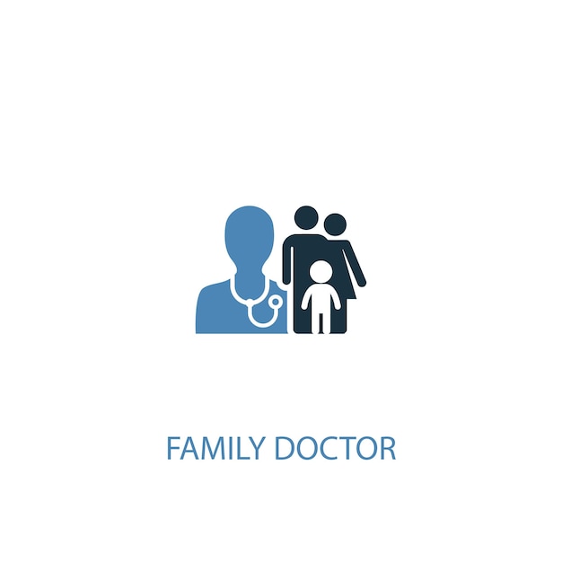 Family doctor concept 2 colored icon. Simple blue element illustration. family doctor concept symbol design. Can be used for web and mobile UI/UX