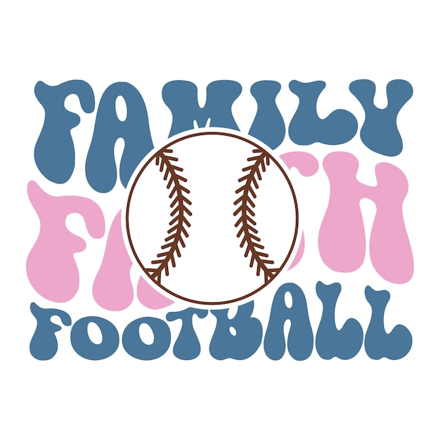 Vector family faith football retro svg design