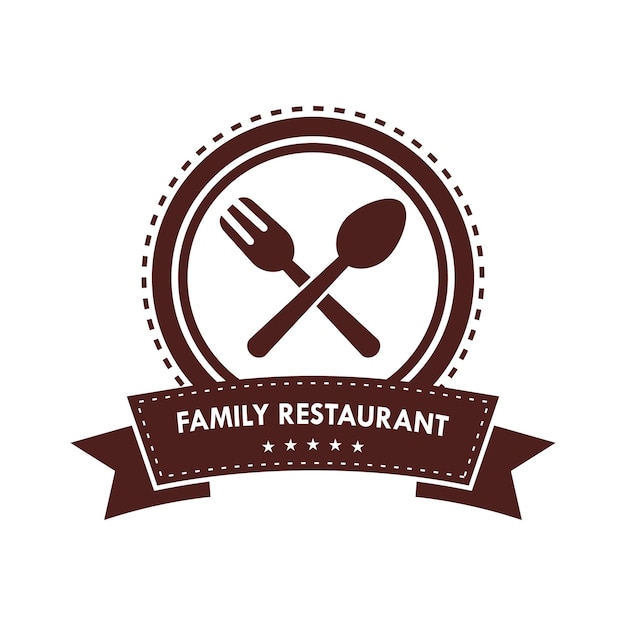 Family Food Restaurant Isolated Vector Logo