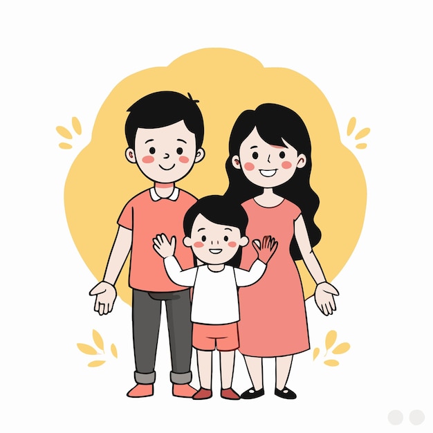 a family photo with a yellow background that says quot family quot