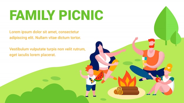 Family Picnic Summer Recreation illustration