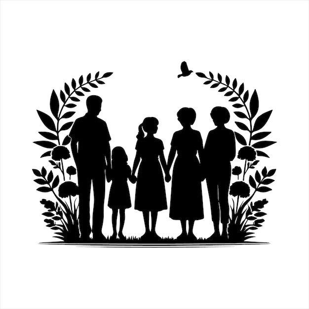 Family reunions design Family reunions unique design icons bundle silhouette vector image eps