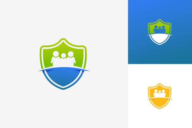 Family Shield Logo Template Design Vector, Emblem, Design Concept, Creative Symbol, Icon