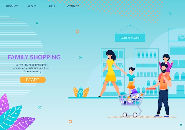 Family Shopping Together Landing Page Template