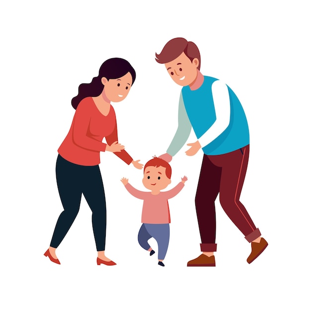 Vector family togetherness parenthood and children vector illustration