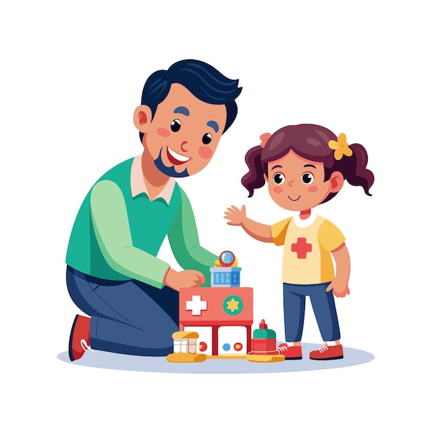 Family Togetherness Parenthood and Children Vector Illustration