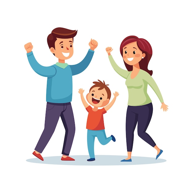 Family Togetherness Parenthood and Children Vector Illustration