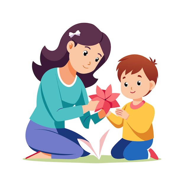 Family Togetherness Parenthood and Children Vector Illustration