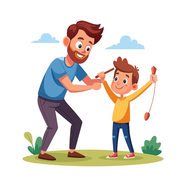 Family Togetherness Parenthood and Children Vector Illustration