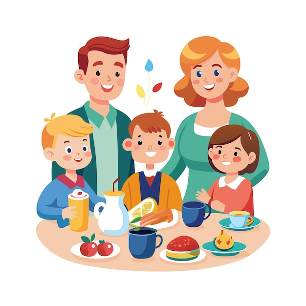 Vector family togetherness parenthood and children vector illustration