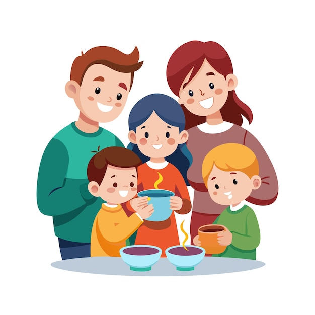 Family Togetherness Parenthood and Children Vector Illustration