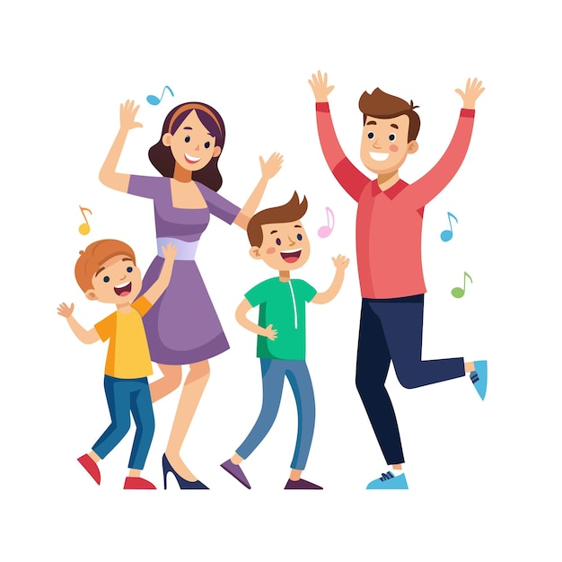 Family Togetherness Parenthood and Children Vector Illustration