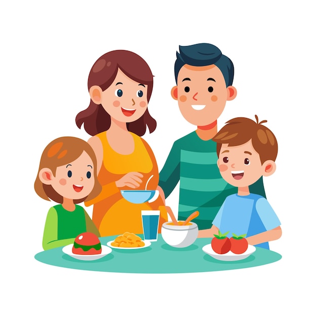 Family Togetherness Parenthood and Children Vector Illustration