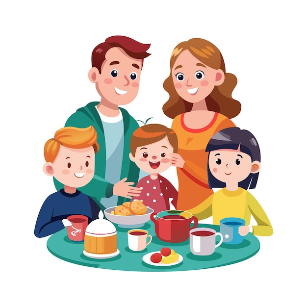 Family Togetherness Parenthood and Children Vector Illustration