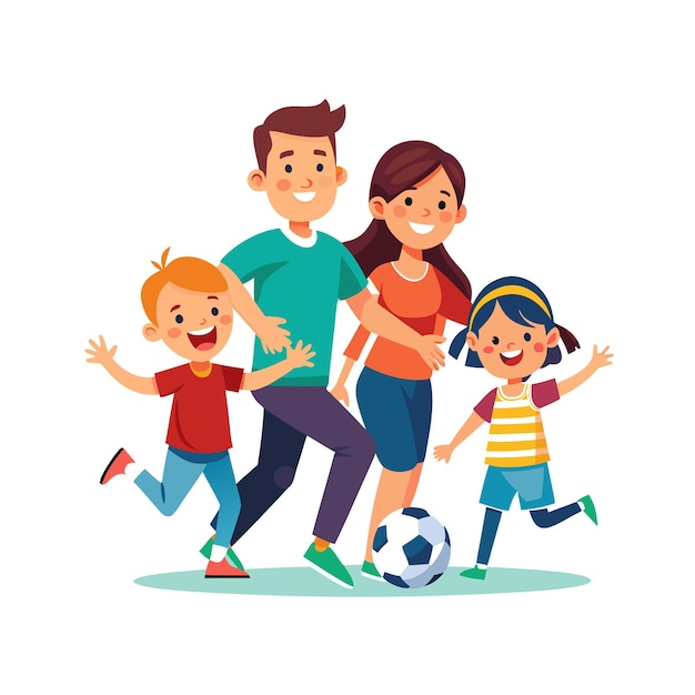 Family Togetherness Parenthood and Children Vector Illustration