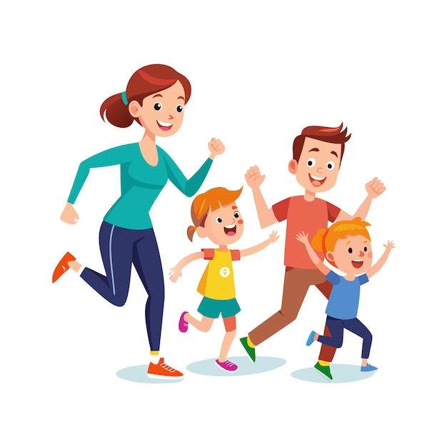 Family Togetherness Parenthood and Children Vector Illustration