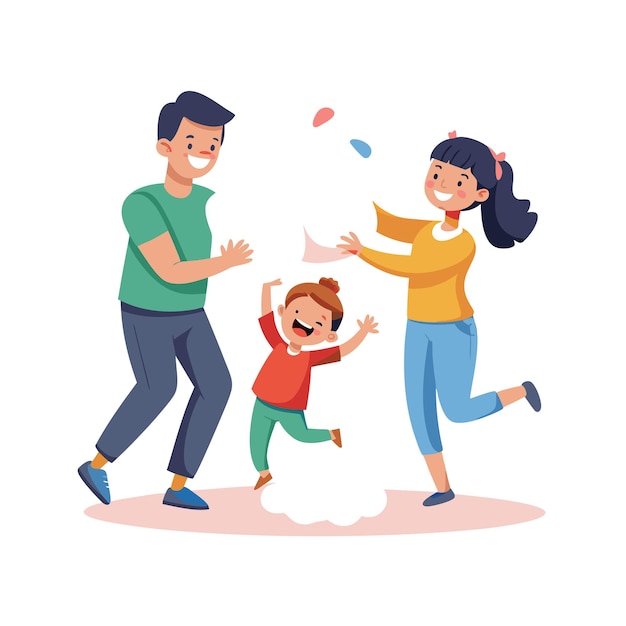 Family Togetherness and Parenthood Vector Illustration