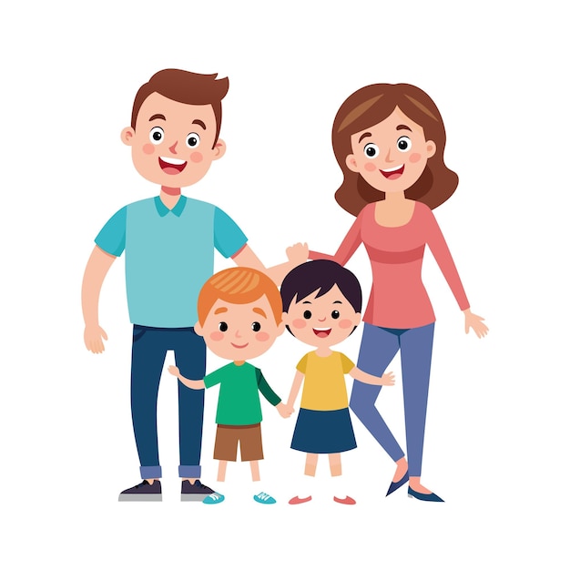 Family Togetherness and Parenthood Vector Illustration