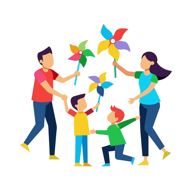 Vector family togetherness and parenthood vector illustration