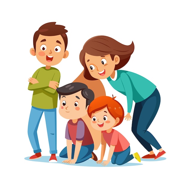 Family Togetherness and Parenthood Vector Illustration