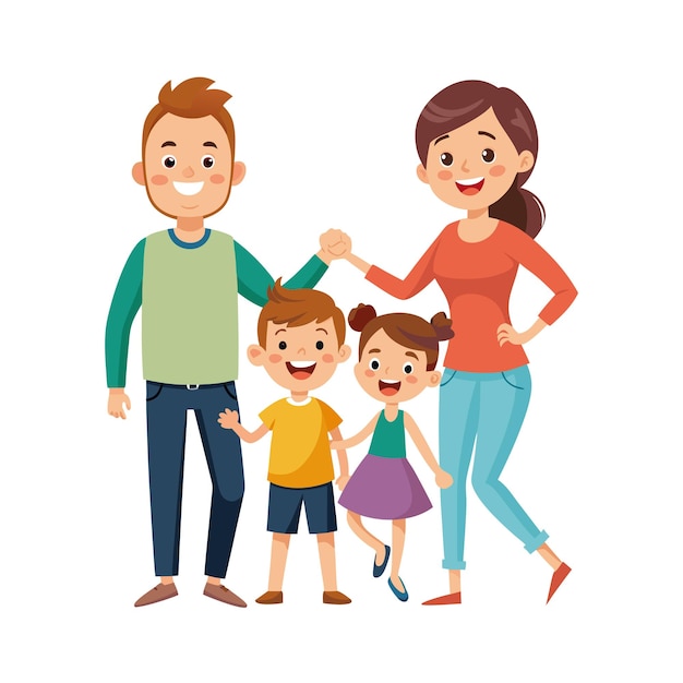 Family Togetherness and Parenthood Vector Illustration