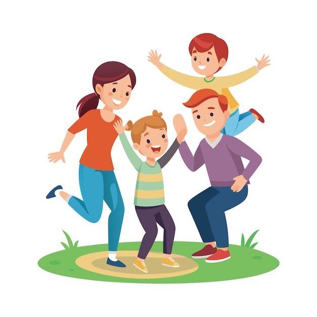 Family Togetherness and Parenthood Vector Illustration