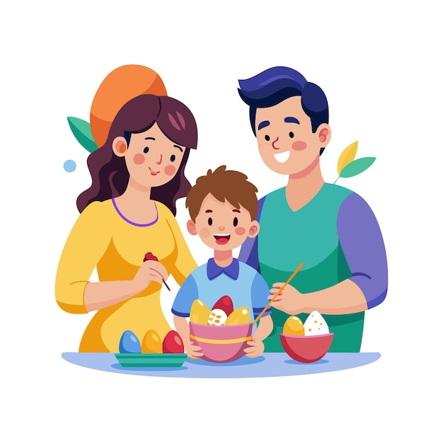 Family Togetherness and Parenthood Vector Illustration