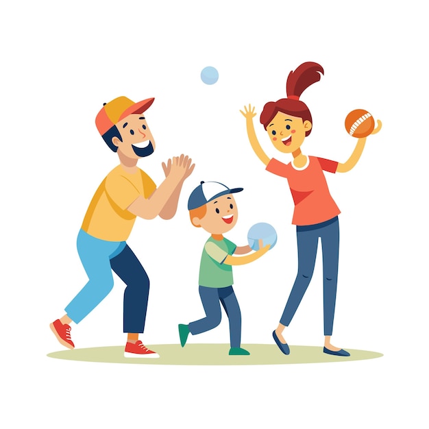 Family Togetherness and Parenthood Vector Illustration