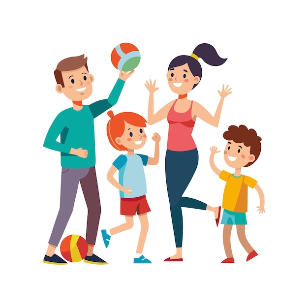 Family Togetherness and Parenthood Vector Illustration