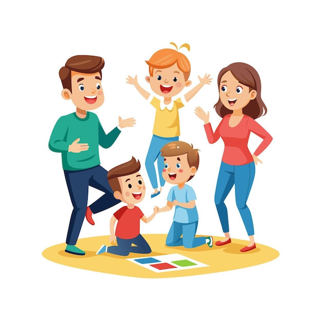 Family Togetherness and Parenthood Vector Illustration